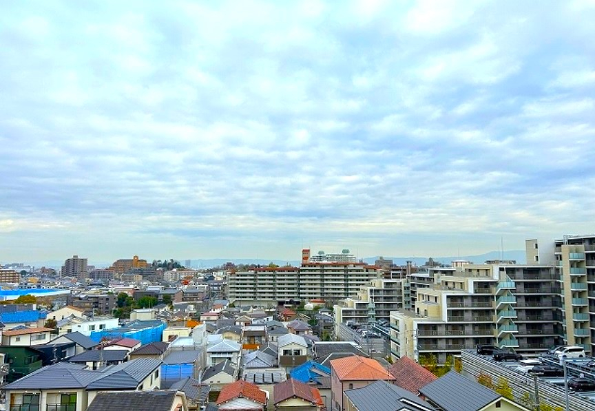 千里山サニーハイツ　最上階住戸！バルコニーからの眺望☺